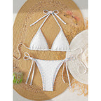 Damen Triangel-Bikini mit verstellbaren BindR&Bändern und raffinierter Textur R&B