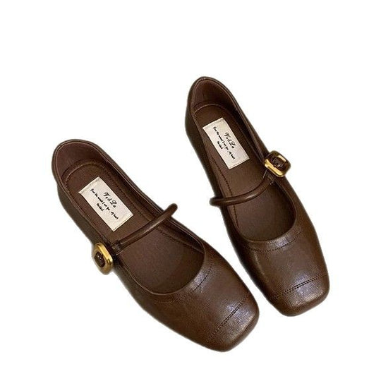 Damen elegante Ballerinas mit modischem Riemchen und stabiler Sohle R&B