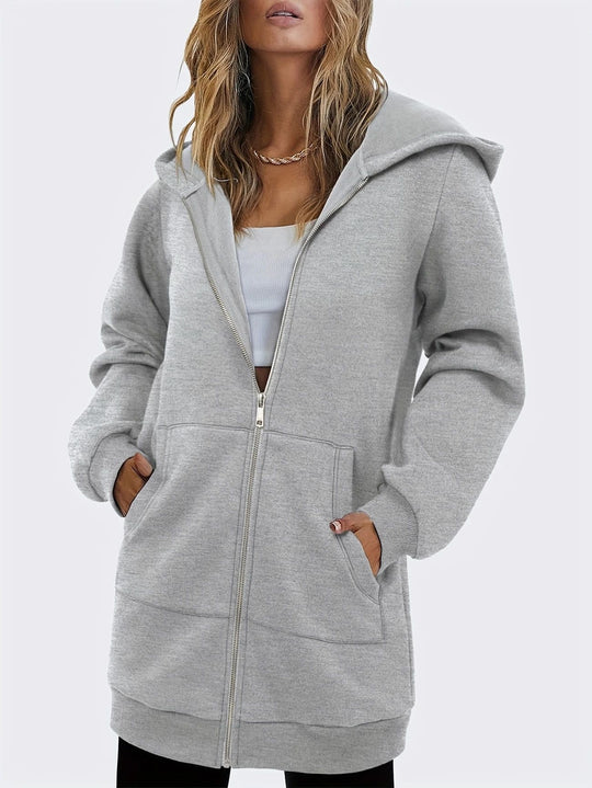 Damen Kapuzensweatjacke mit großzügigen Taschen von R&B