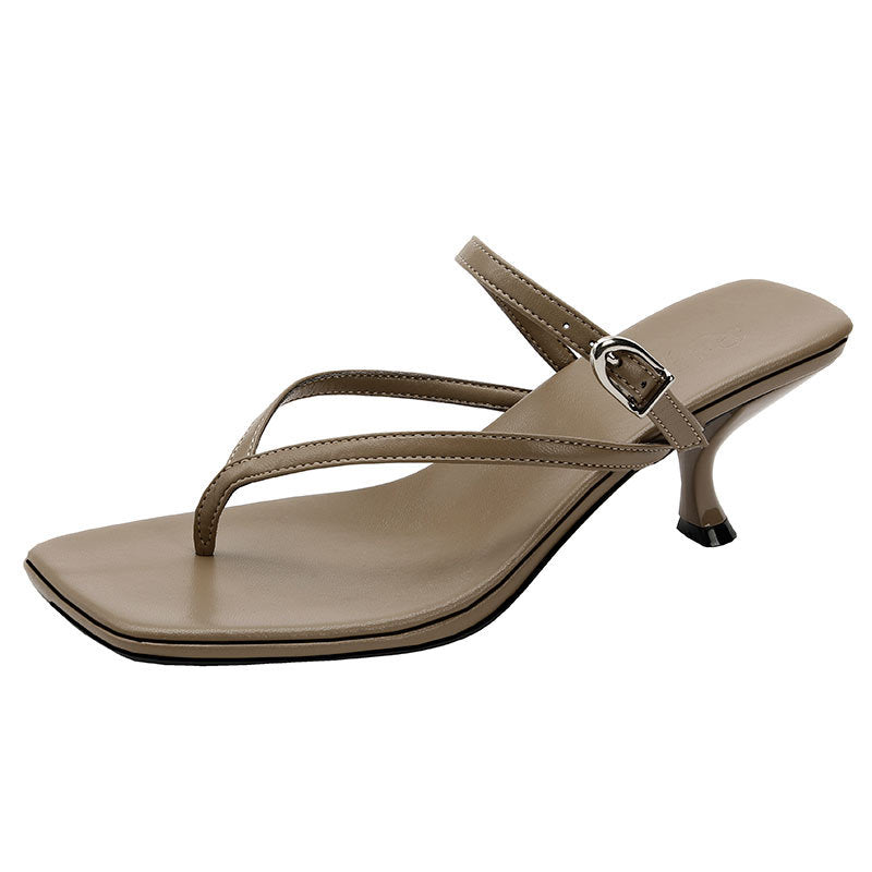 Damen elegante Sling-Sandalen mit verstellbaren Riemen und Komfortabsatz