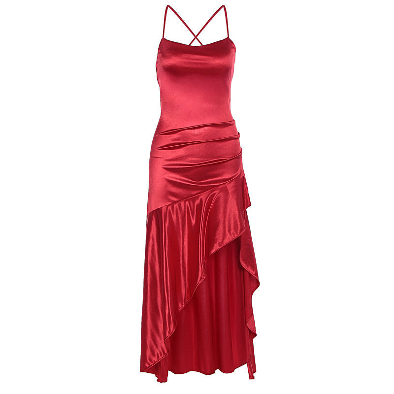 Damen Satin Abendkleid R&B