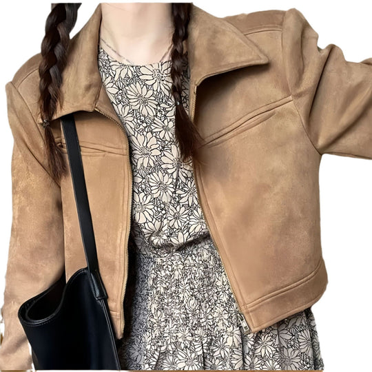 Damen Lässig cropped Jacke R&B