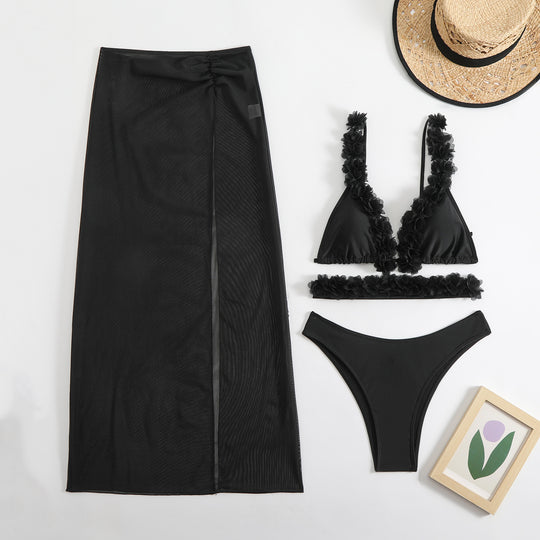 Damen Bikini-Set mit raffinierten Blumenapplikationen R&B