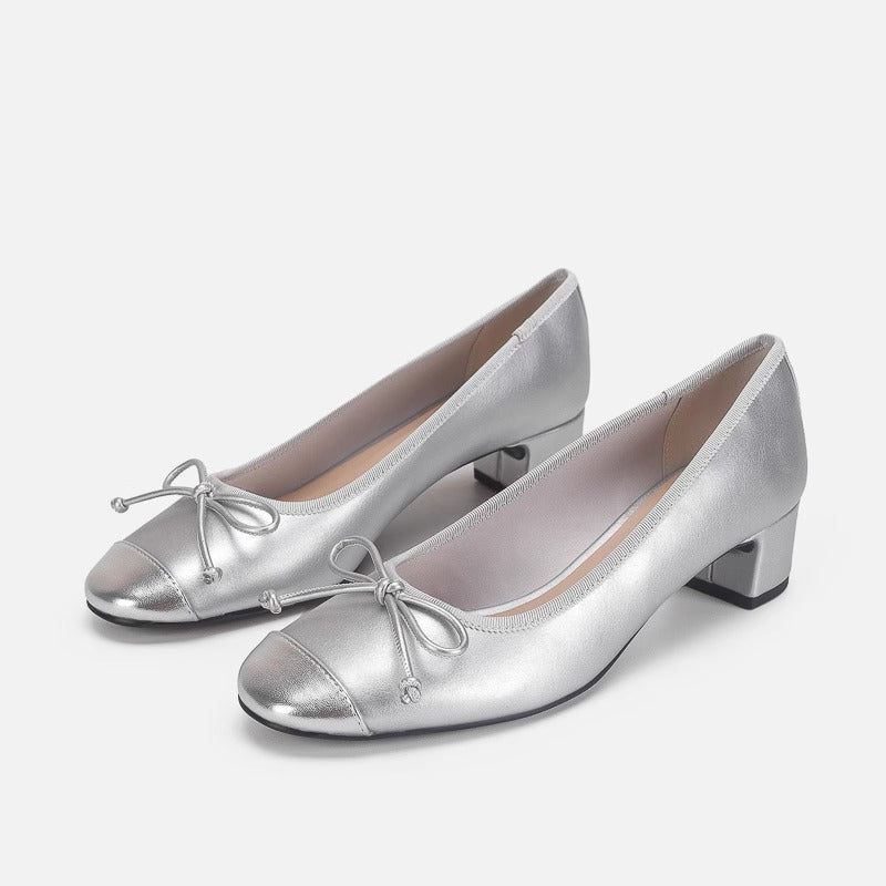 Damen Ballerinas mit elegantem Schleifendetail und glänzendem Obermaterial R&B