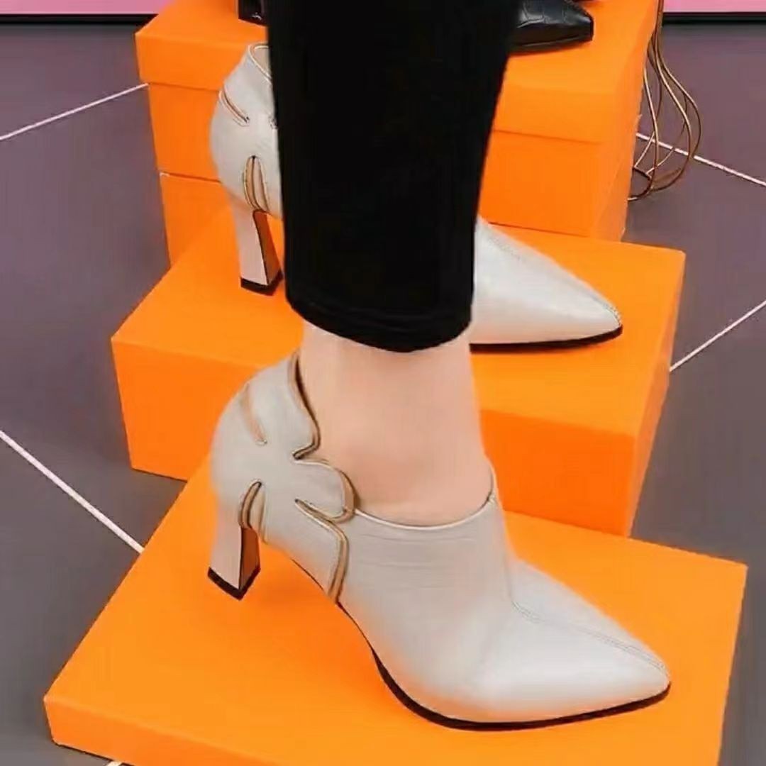 Damen elegante Absatzstiefel mit modischem Krokodil-Leder-Look und stilvollem Schnitt R&B