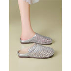 Damen elegante Mesh Clogs mit modischem Strassdesign R&B