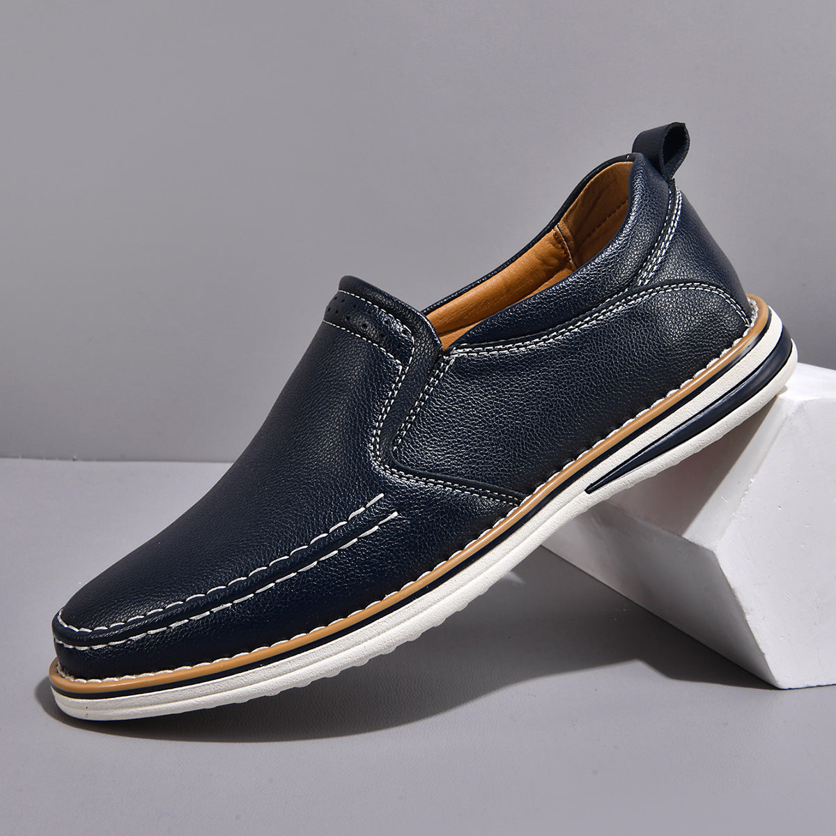 Herren Weiche Leder Slipper R&B