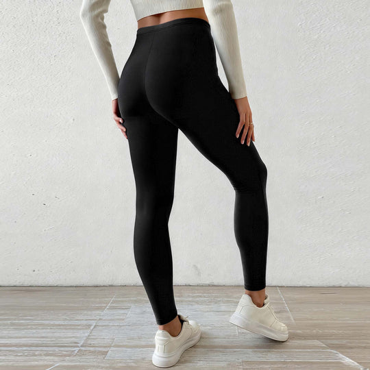 Damen Fleecegefütterte Leggings mit hohem Bund und Kordelzug R&B