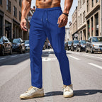 Herren elegante Freizeithose mit elastischem Bund und seitlichen Taschen R&B