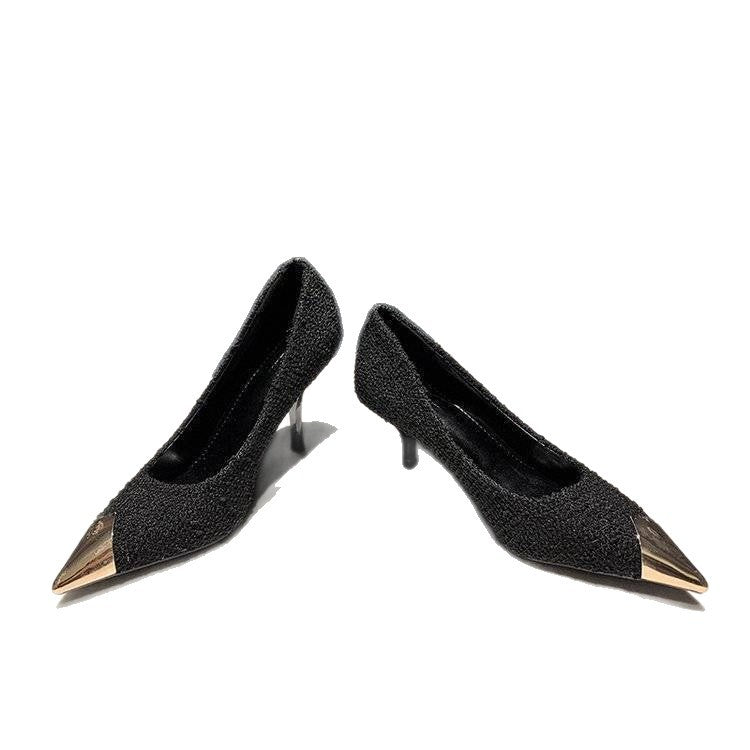 Damen elegante spitze Pumps mit metallic Akzenten R&B