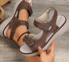 Damen Sportliche Schnürsandalen mit verstellbaren Riemen und gepolsterter Sohle R&B