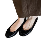 Damen Ballerinas aus glänzendem, strukturiertem Obermaterial R&B
