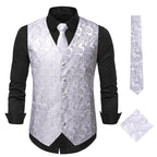 Herren elegante Anzugweste mit eleganten Paisley-Muster und passendem Zubehör R&B