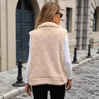 Damen Kuschelige Fleece-Weste mit Kapuze R&B