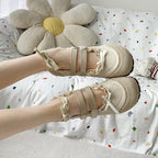 Damen Komfortable Ballerinas mit Doppelschlaufe R&B