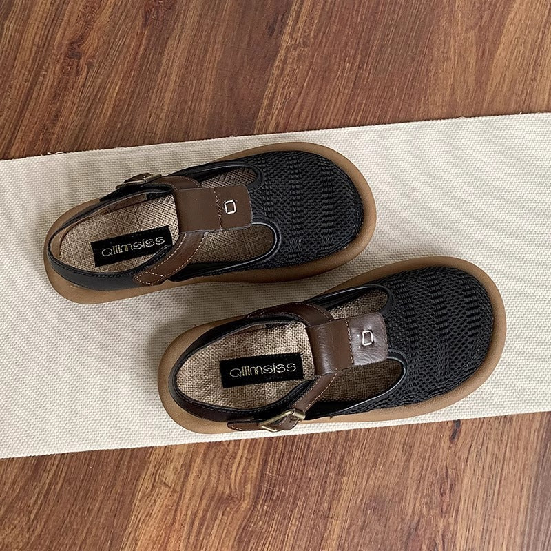 Damen Sandalen mit atmungsaktiver Netzstruktur und verstellbarem Riemen R&B