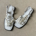 Damen Slingback-Sandaletten mit dekorativem Schleifen-Design R&B