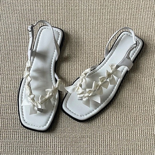 Damen Slingback-Sandaletten mit dekorativem Schleifen-Design R&B
