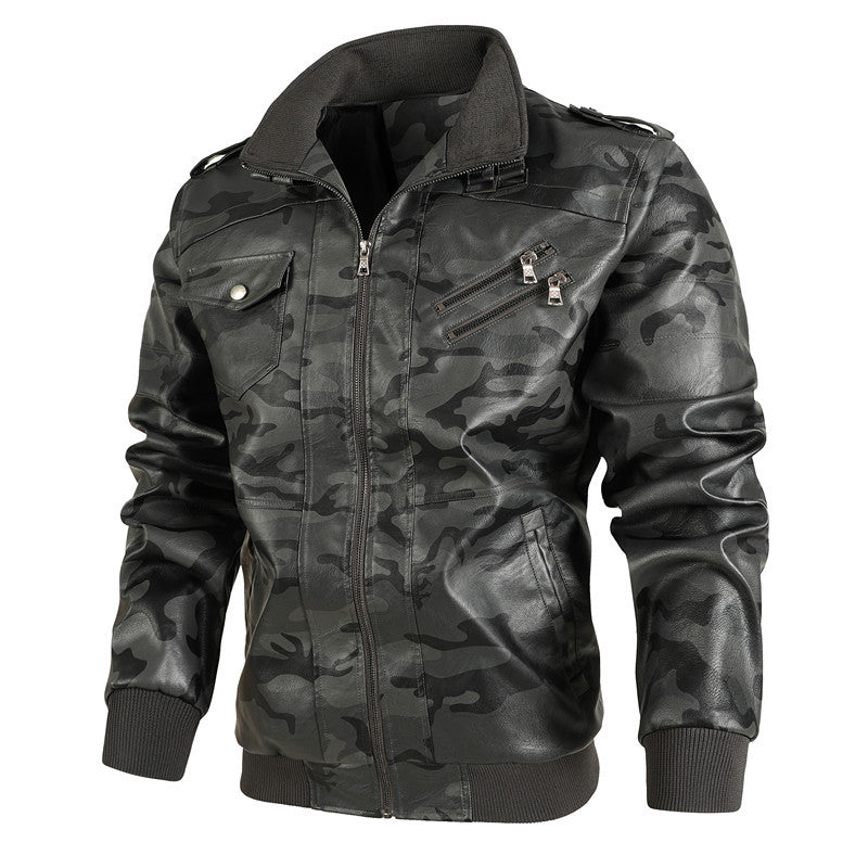 Herren camouflage Freizeitjacke mit stylischen Reißverschlusstaschen R&B