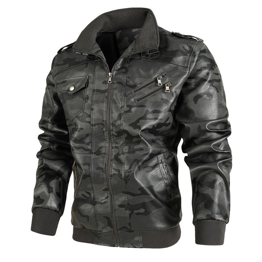 Herren camouflage Freizeitjacke mit stylischen Reißverschlusstaschen R&B