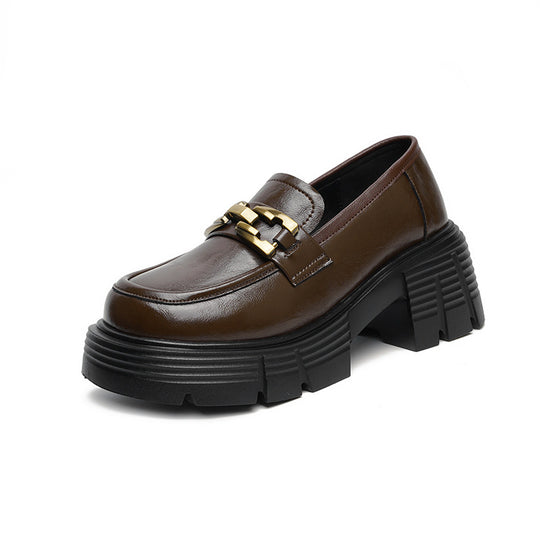 Damen Chunky Loafers mit luxuriösem Goldschmuckdetail und rutschfester Sohle R&B