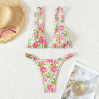 Damen Blütenmuster Triangel-Bikini R&B