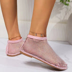 Damen Glitzernde Netzsandalen mit offenen Zehen R&B