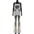 Damen Elegantes transparentes Spitzen-Nachtkleid mit verführerischen Akzenten R&B