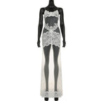 Damen Elegantes transparentes Spitzen-Nachtkleid mit verführerischen Akzenten R&B