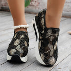 Damen Leichte Slip-On Sneaker mit einzigartigem Blumendesign R&B