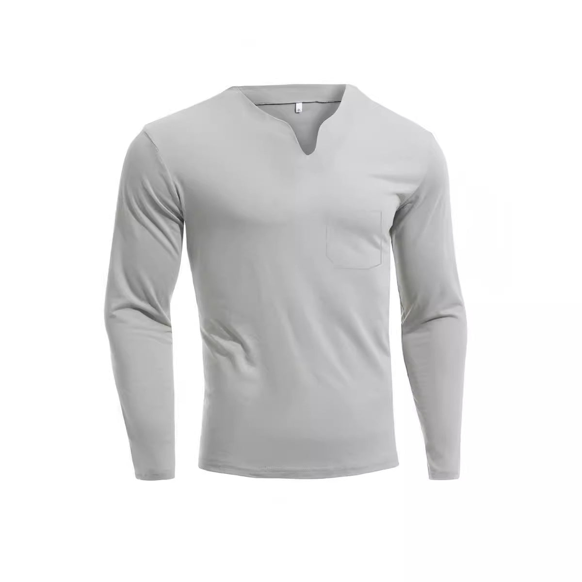 Herren nan Langarmshirt mit V-Ausschnitt Slim Fit Baumwollmix und elastischem Komfortbund R&B