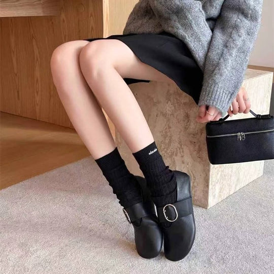 Damen elegante Mokassins mit modischem Schnallenakzent R&B