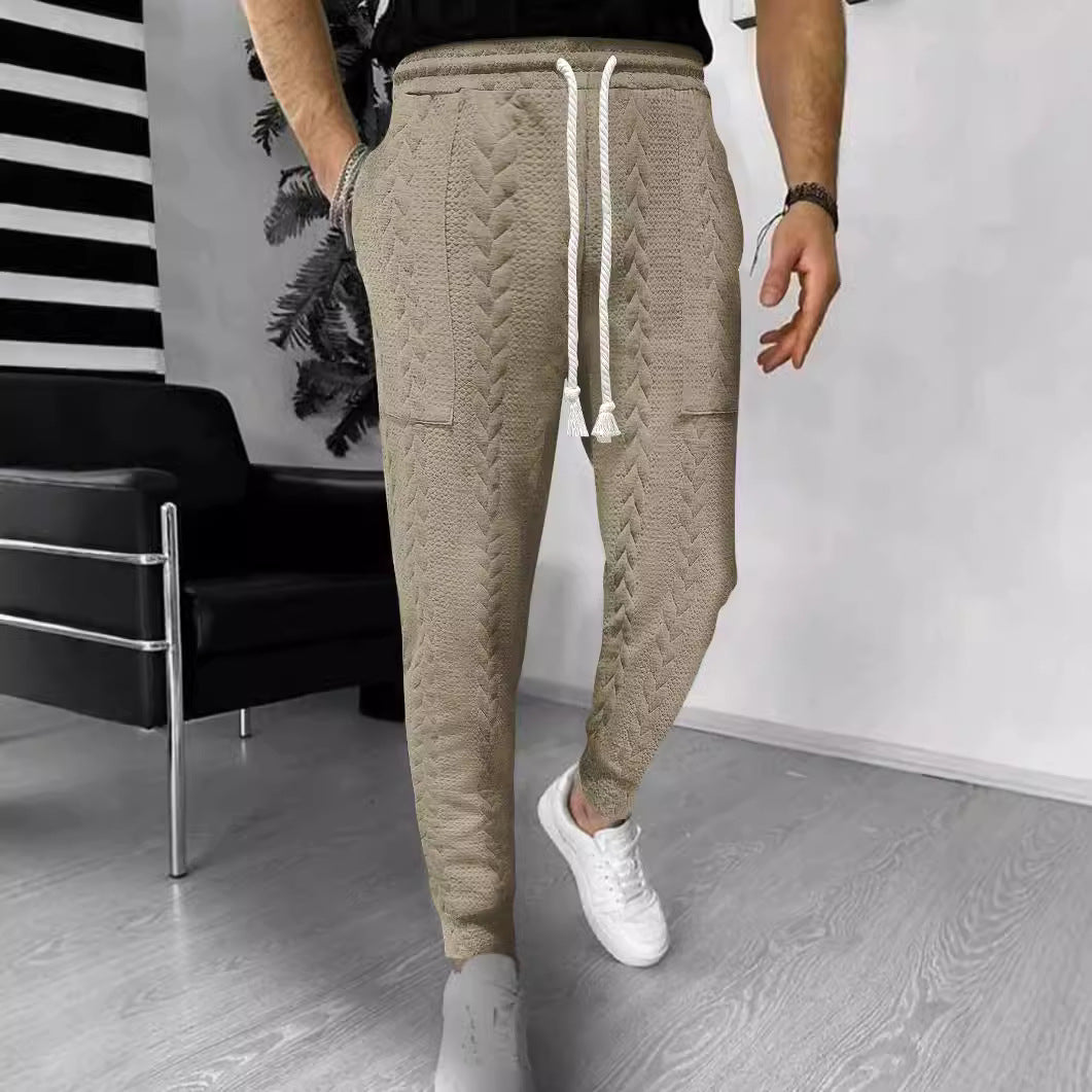 R&B | Jogginghosen Lockere Passform Strukturiertes Strickmaterial Kordelzug Taschen