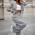 Damen modisches Streifenanzug Set R&B
