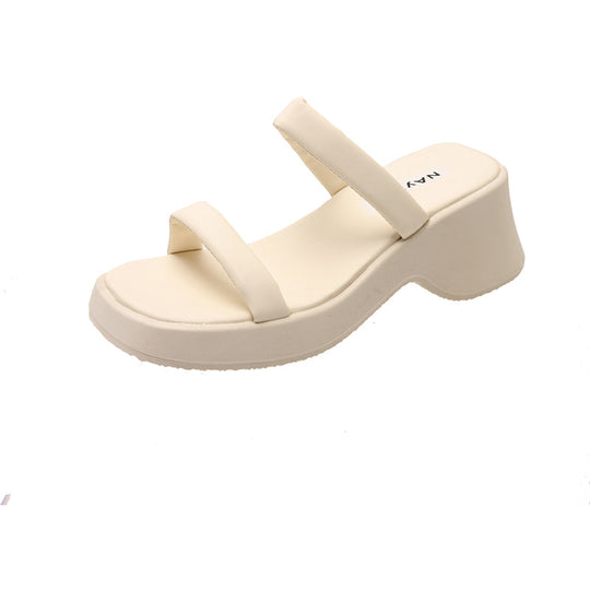Damen Plüschsandalen mit innovativem Plateau R&B
