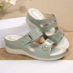 Damen Wedge-Sandalen mit verstellbarem Riemen und modischem Schnitt R&B