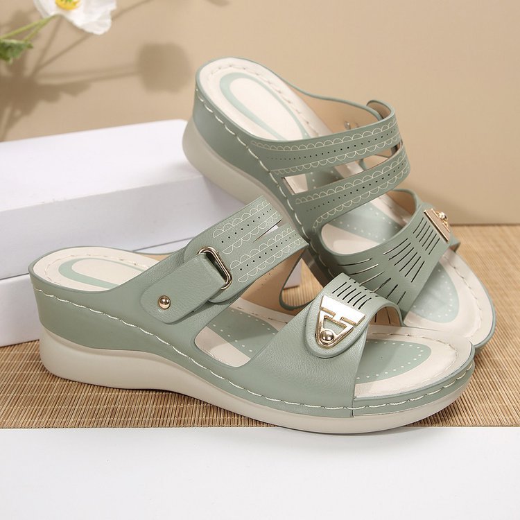 Damen Wedge-Sandalen mit verstellbarem Riemen und modischem Schnitt R&B