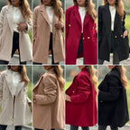 Damen Eleganter Langblazer mit herausragenden Knöpfen R&B
