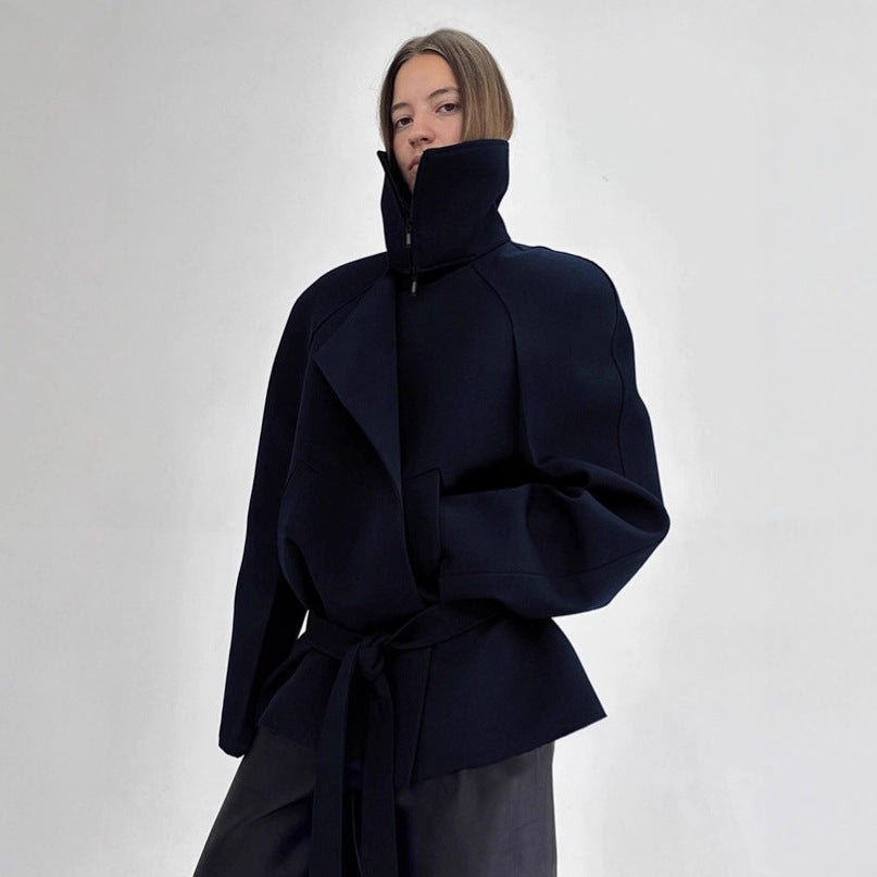 Damen Modische Jacke mit hohem Kragen und taillierter Silhouette R&B