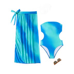 Damen asymmetrisches Strandkleid mit passendem Badeanzug R&B