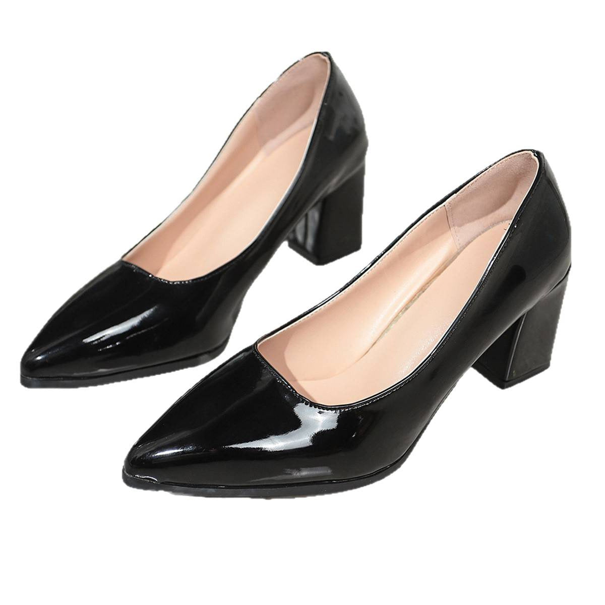 Damen elegante High Heel Pumps mit glänzendem Finish R&B