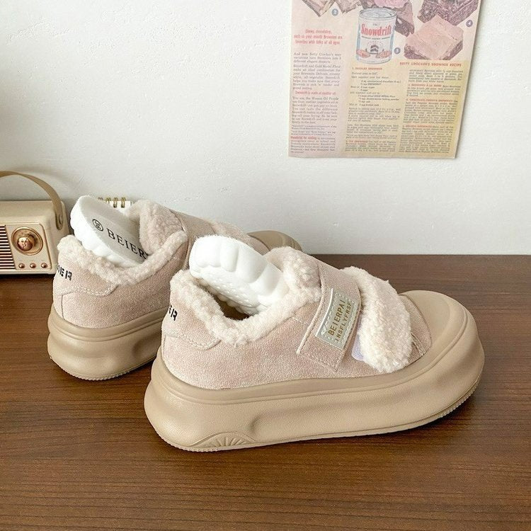 Damen Komfortable Sneaker mit weichem Fleece-Innenfutter und praktischem Klettverschluss R&B