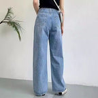 Damen Weit geschnittene high-waist Jeans mit klassischem Look R&B