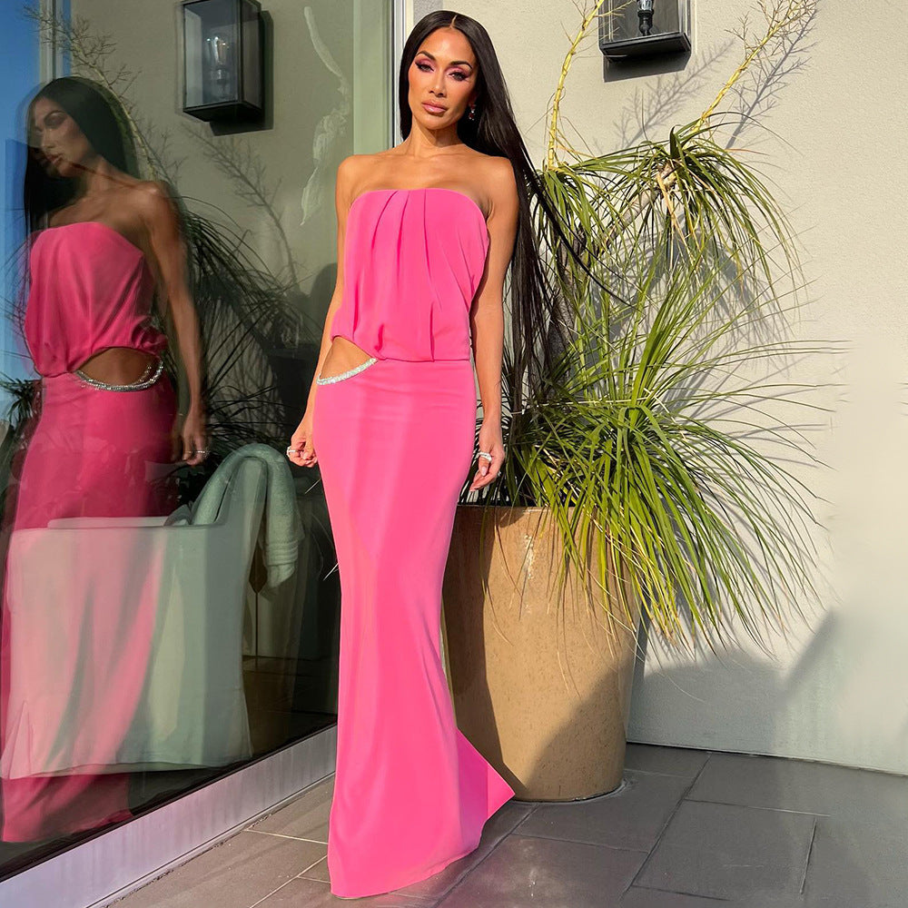 Damen Elegantes Maxikleid mit schmalem Design und raffinierten Cut-Out-Details R&B