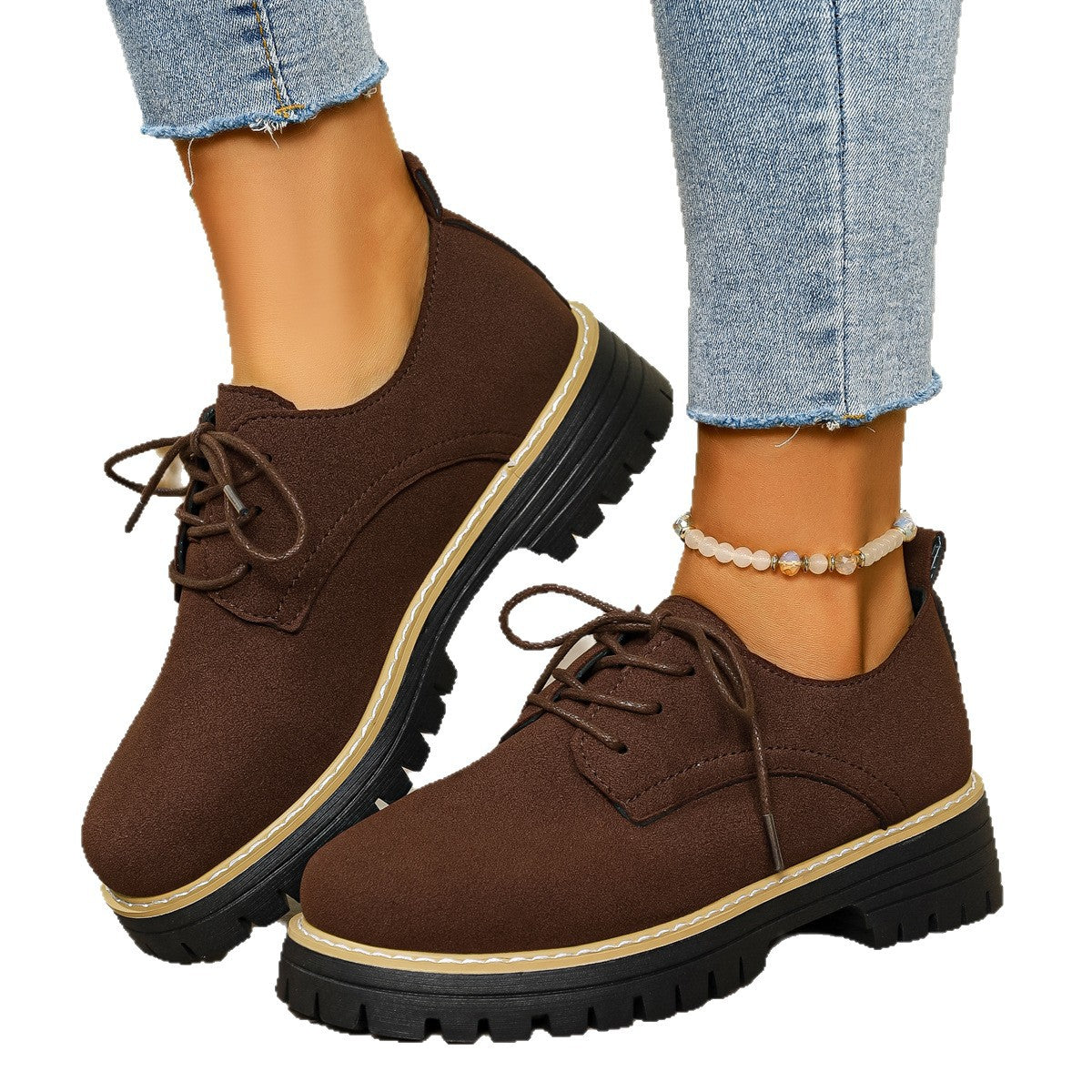 Damen Schnürschuhe mit rutschfester Profilsohle und komfortabler Polsterung R&B