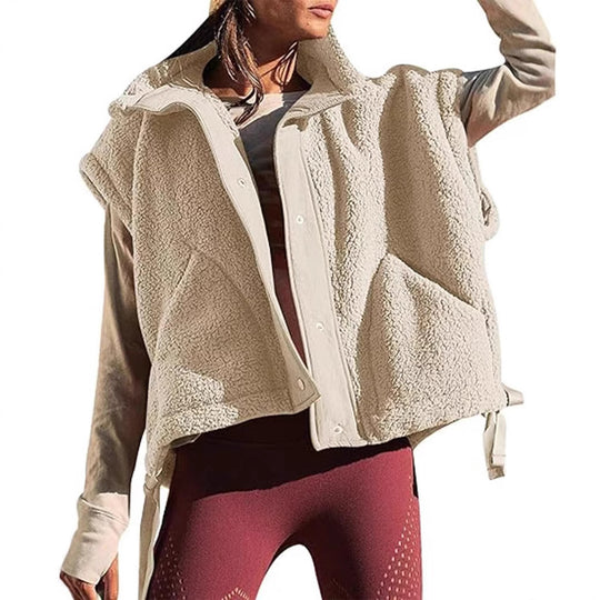 Damen weiche Teddy-Weste mit praktischem Schnitt R&B