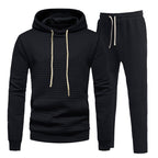 Herren lässiges Freizeit-Hoodie-Set mit strukturierter Oberfläche und elastischem Bund R&B