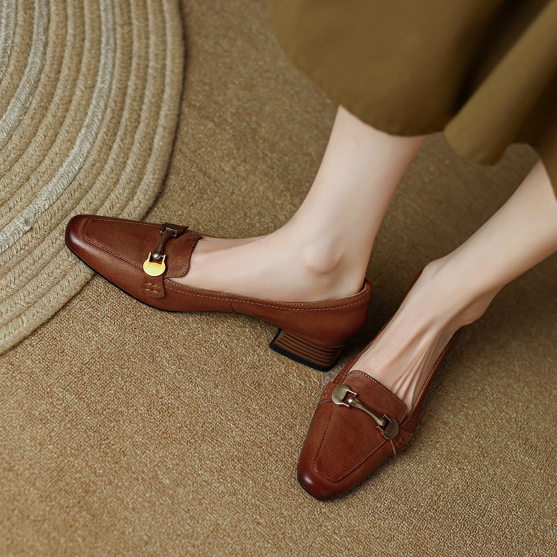Damen elegante Slipper mit modischem Gürtel-Detail