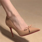 Damen spitze High Heel Pumps mit zierlichem Schleifendetail R&B