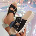 Damen Komfortable Sandalen mit modischen Schnallen und elastischem Obermaterial R&B
